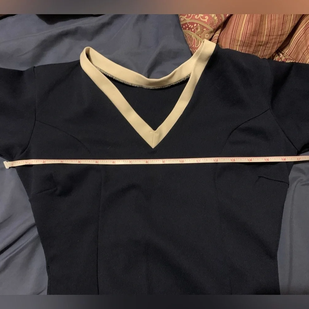 Vintage 1PC Nautical 1960s Navy & White Trim Swimsuit Kato Supplies Mankato Minn